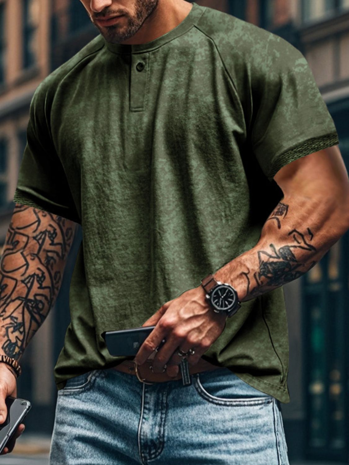 Men's Full Size Round Neck Short Sleeve T-Shirt Plus Size
