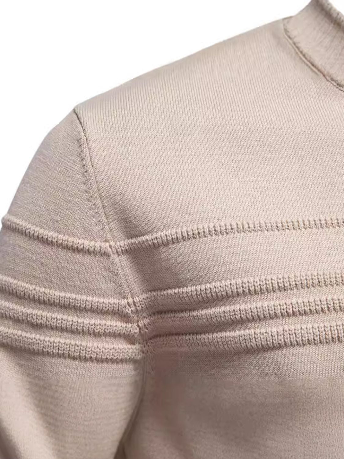 Men's Round Neck Striped Sweater