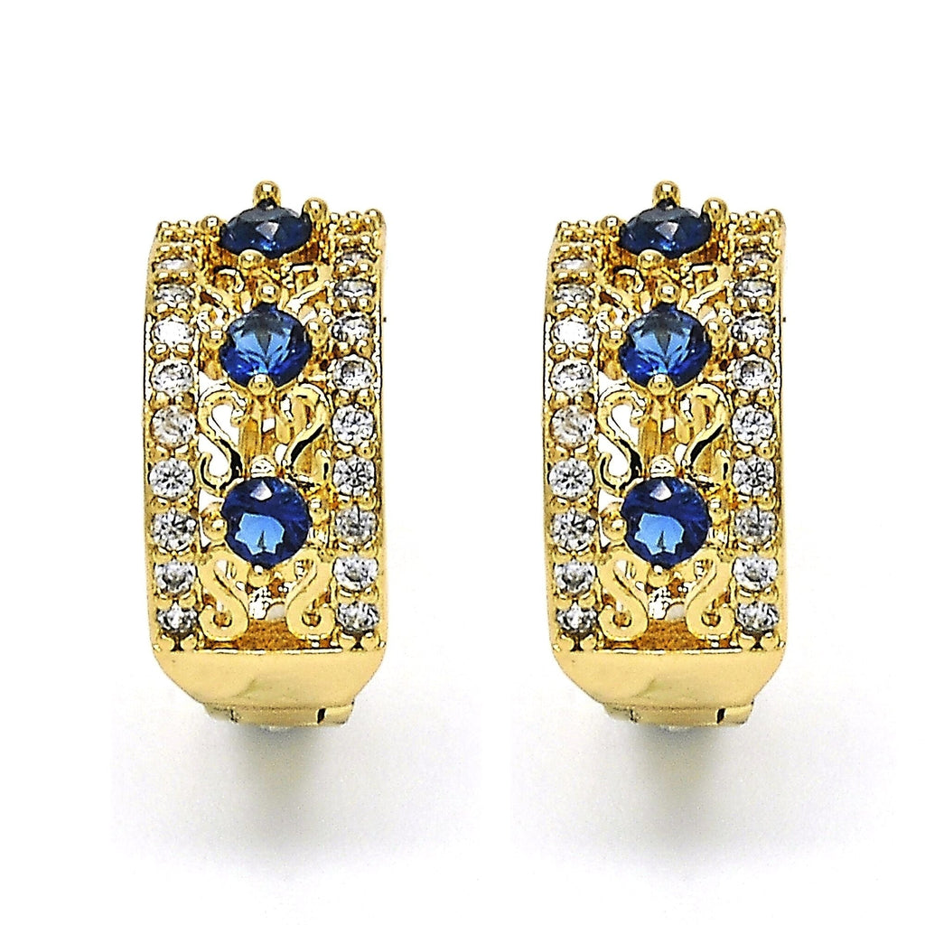 LAB CREATED Sapphire HOOP EARRING EARRINGS