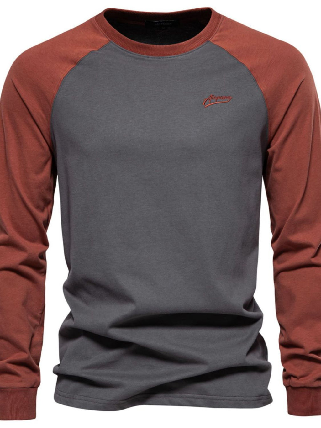 Men's Contrast Round Neck Raglan Sleeve T-Shirt