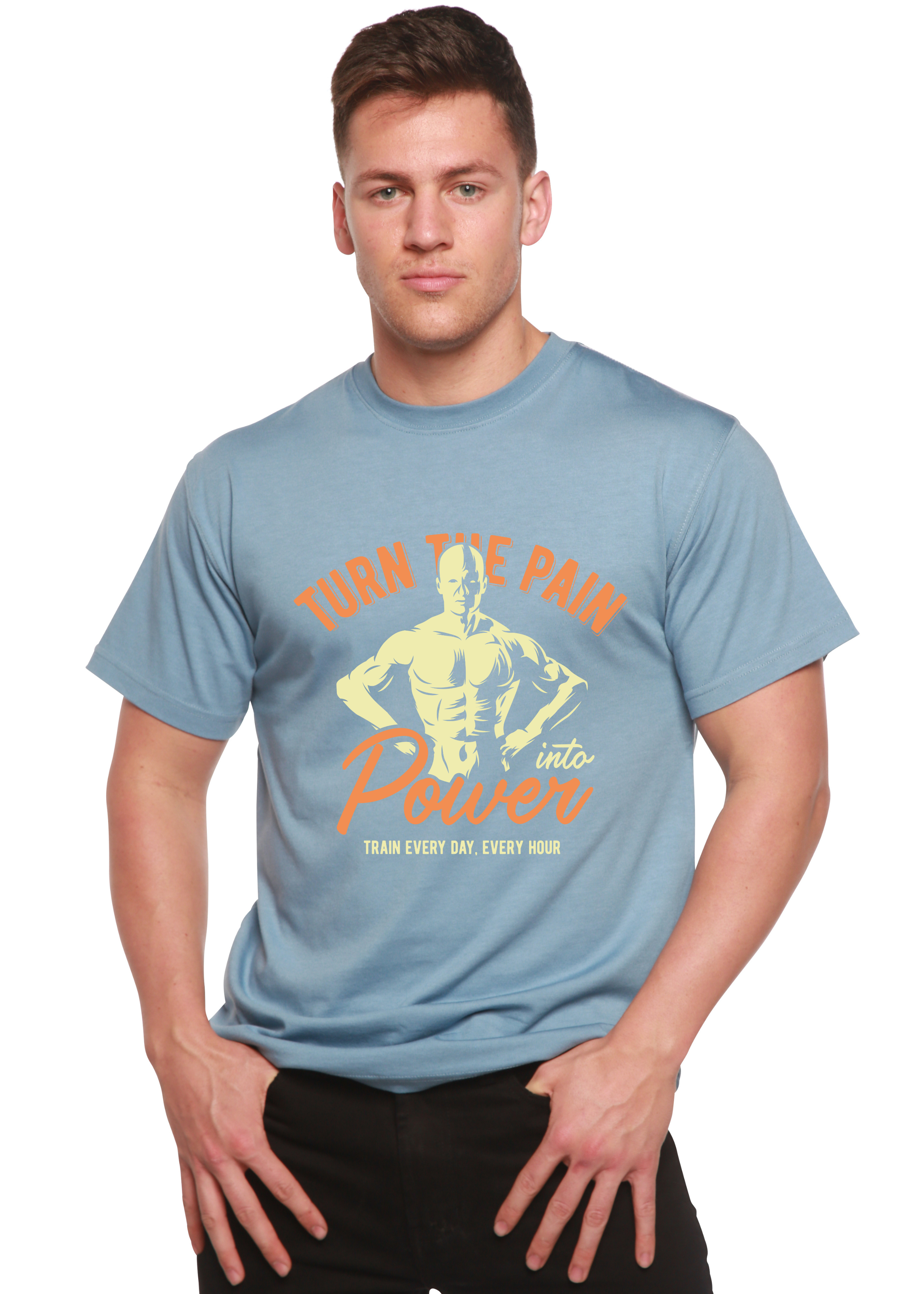 Turn The Pain Men's Bamboo Viscose/Organic Cotton Short Sleeve Graphic T-Shirt