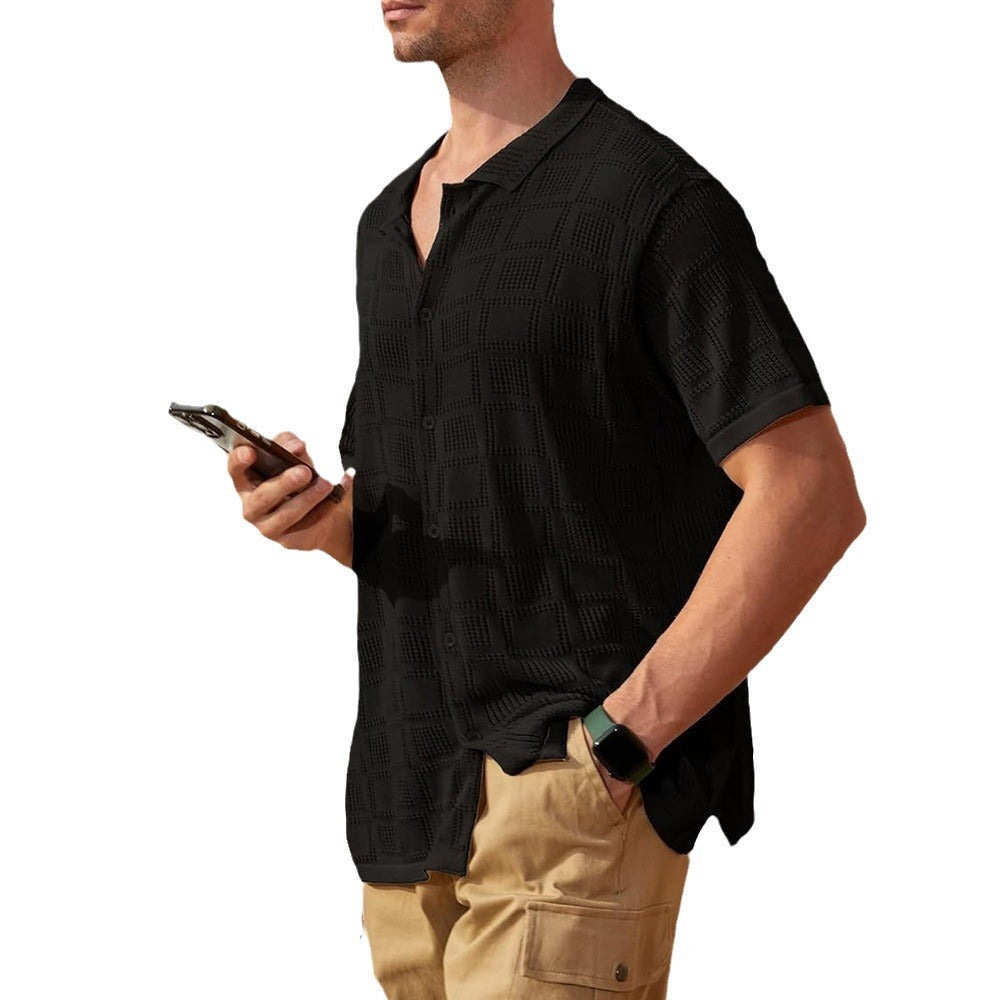 Men's Full Size Button Down Short Sleeve Plus Size