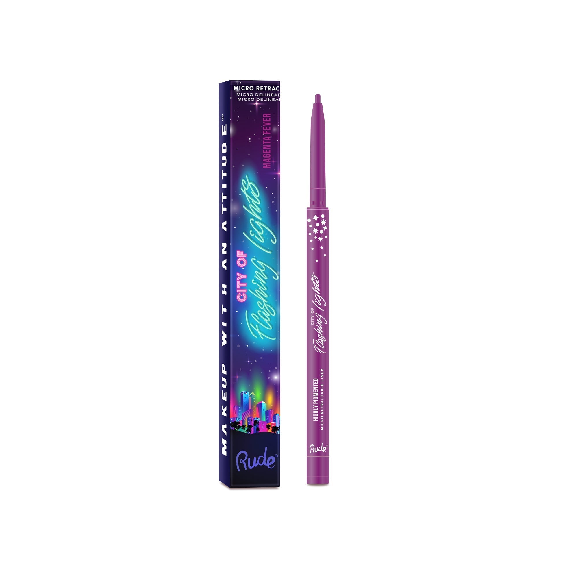 RUDE City of Flashing Lights Micro Retractable Liner - Magenta Fever