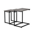 3 Pieces Multifunctional Coffee End Table Set-Oak