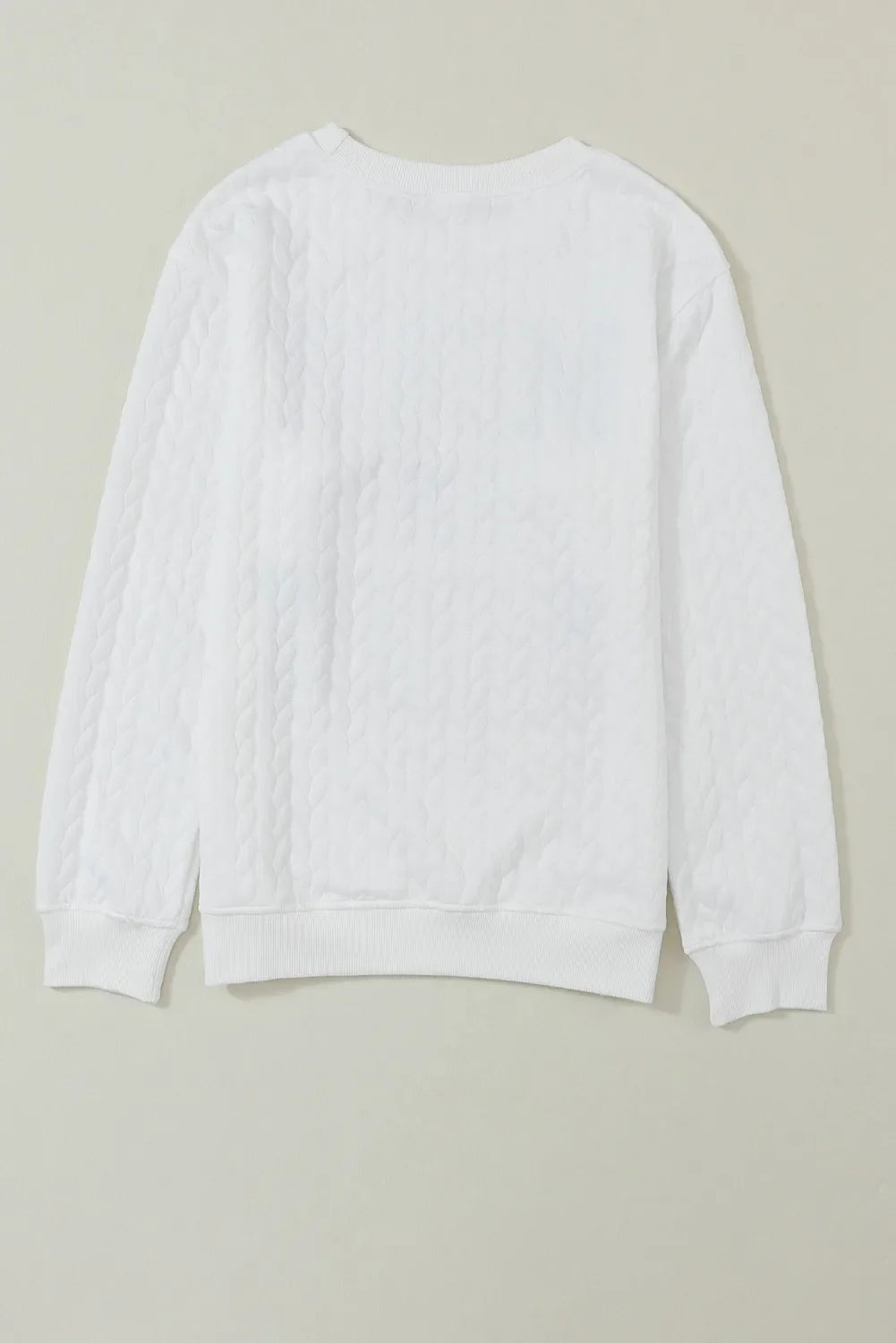 Full Size MERRY AND BRIGHT Cable Knit Pullover Sweatshirt