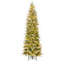 6/7.5/9 Feet Pre-Lit Artificial Christmas Tree Snow Flocked Hinged-9 FT