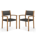Set of 2 Stackable Outdoor Wicker Dining Chair