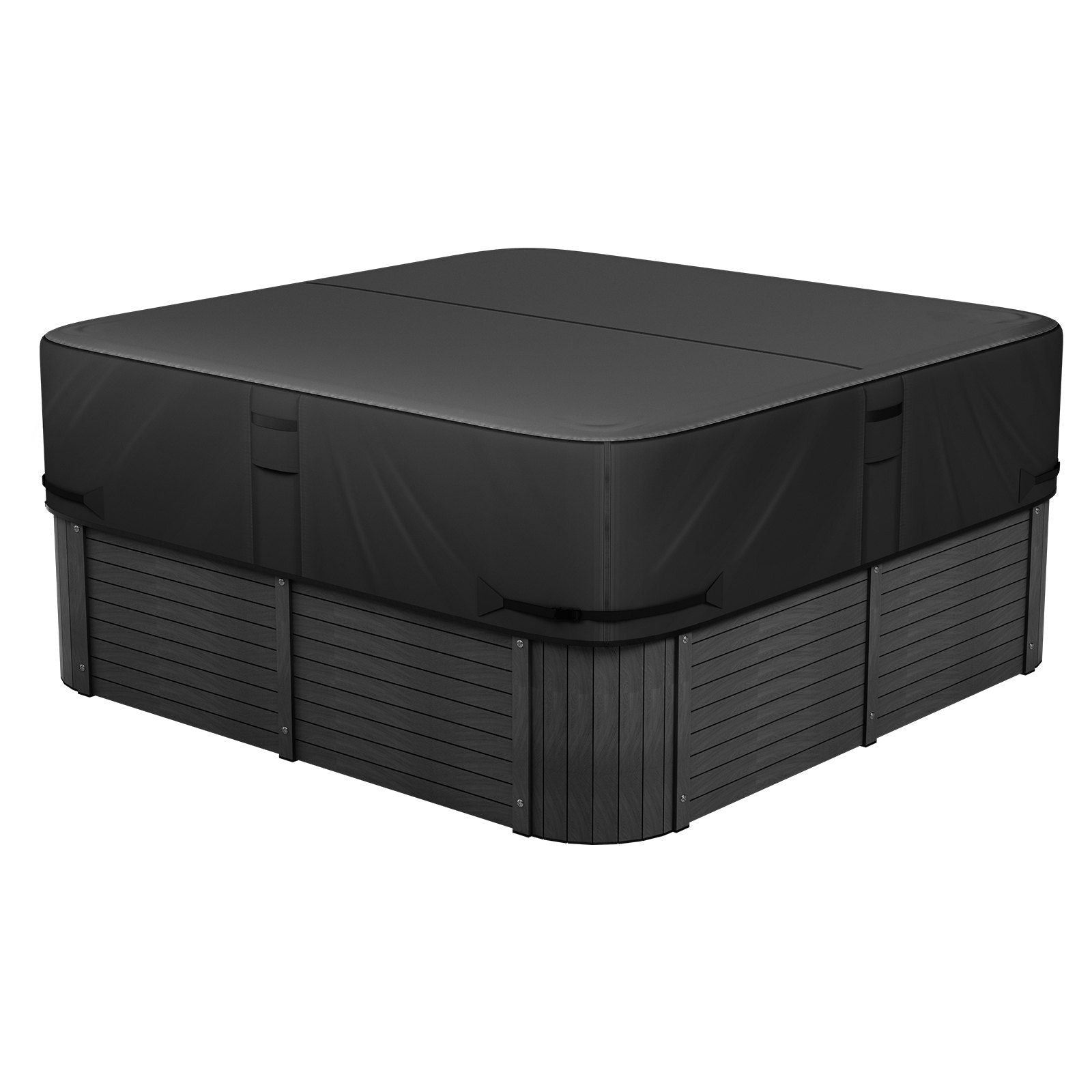 Outdoor Hot Tub Cover 88 x 88 x 20 Inch Weatherproof and Waterproof Black