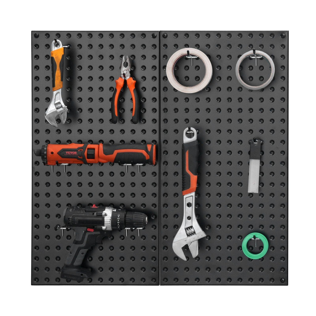 Metal Pegboard Panels 2 Pcs 24" x 12" Wall Organizer for Garage Tool Storage
