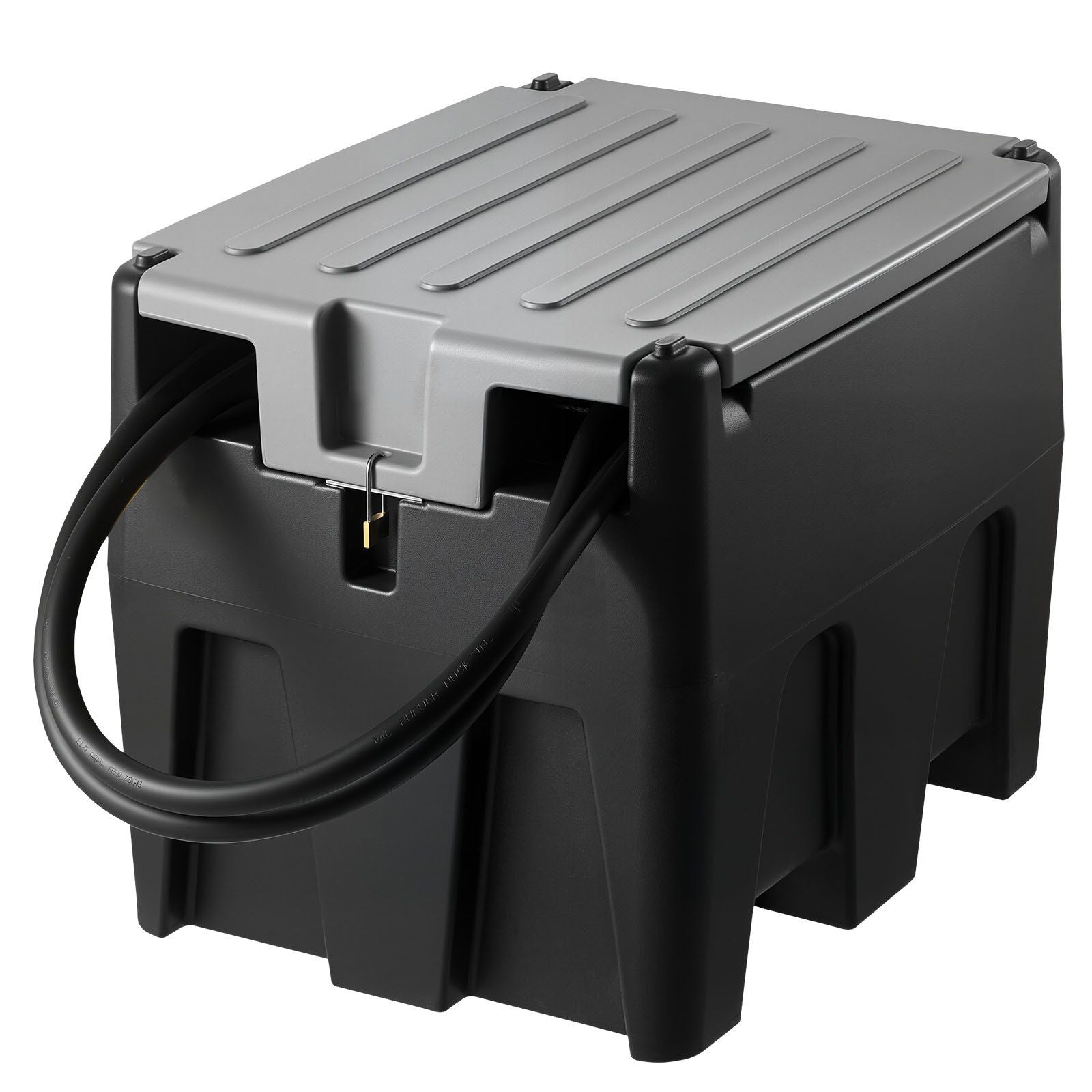 Portable Diesel Tank 58 Gal Diesel Fuel Tank with 12V Transfer Pump 10 GPM Black