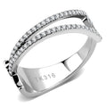 DA310 - No Plating Stainless Steel Ring with AAA Grade CZ in Clear