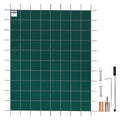 Pool Safety Cover 16x40 ft, Inground Pool Cover Fit for PP Material, Rectangle Inground Safety Pool Cover Green, Mesh Solid Pool Safety Cover for Swimming Pool Winter Safety Cover