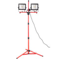 LED Work Light with Stand, 10000 Lumen Dual-head LED Work Light with 27.6"-68.1" Adjustable and Foldable Tripod Stand, IP65 Waterproofed LED Tripod Work Light, with 5000 Kelvin Color Temperature