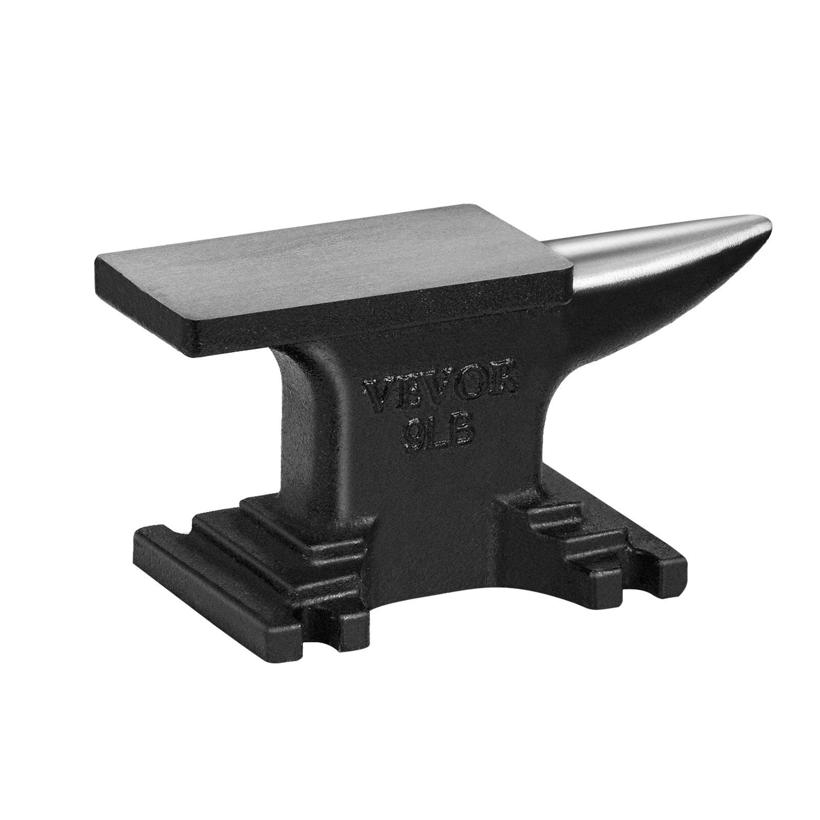 Single Horn Anvil, High Hardness Rugged Round Horn Anvil Blacksmith,8.8Lbs Cast Steel Anvil,Compact Design and Stable Base, Forge Tools and Equipment, Metalsmith Tool for Bending and Shaping