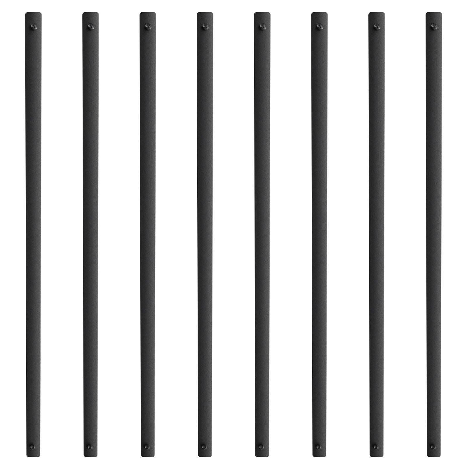 Staircase Metal Balusters, 29.5'' x 1'' Flat Aluminum Alloy Decorative Banister Spindles, 51 Pack Deck Baluster with Screws, Classic Hollow Deck Railing Satin Black Powder Coated for Porch