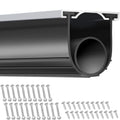 Garage Door Seals Bottom Rubber, U Shape +O Ring Combination Garage Door Weather Stripping with Pre-drilled Aluminum Track Retainer Kit, 5/16 inch T-ends and 3 3/4 inch Width (16 Ft, Black)