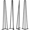 Hairpin Table Legs 16" Black Set of 4 Desk Legs 880lbs Load Capacity (Each 220lbs) Hairpin Desk Legs 3 Rods for Bench Desk Dining End Table Chairs Carbon Steel DIY Heavy Duty Furniture Legs