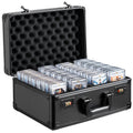 Graded Card Storage Box, 4 Slots, Graded Sports Cards Holder Carrying Case with Coded Lock Foam Dividers, for 120 PSA Graded Cards 84 BGS Cards 96 SGC Cards 428 Top Loaders or 999+ Loose Cards