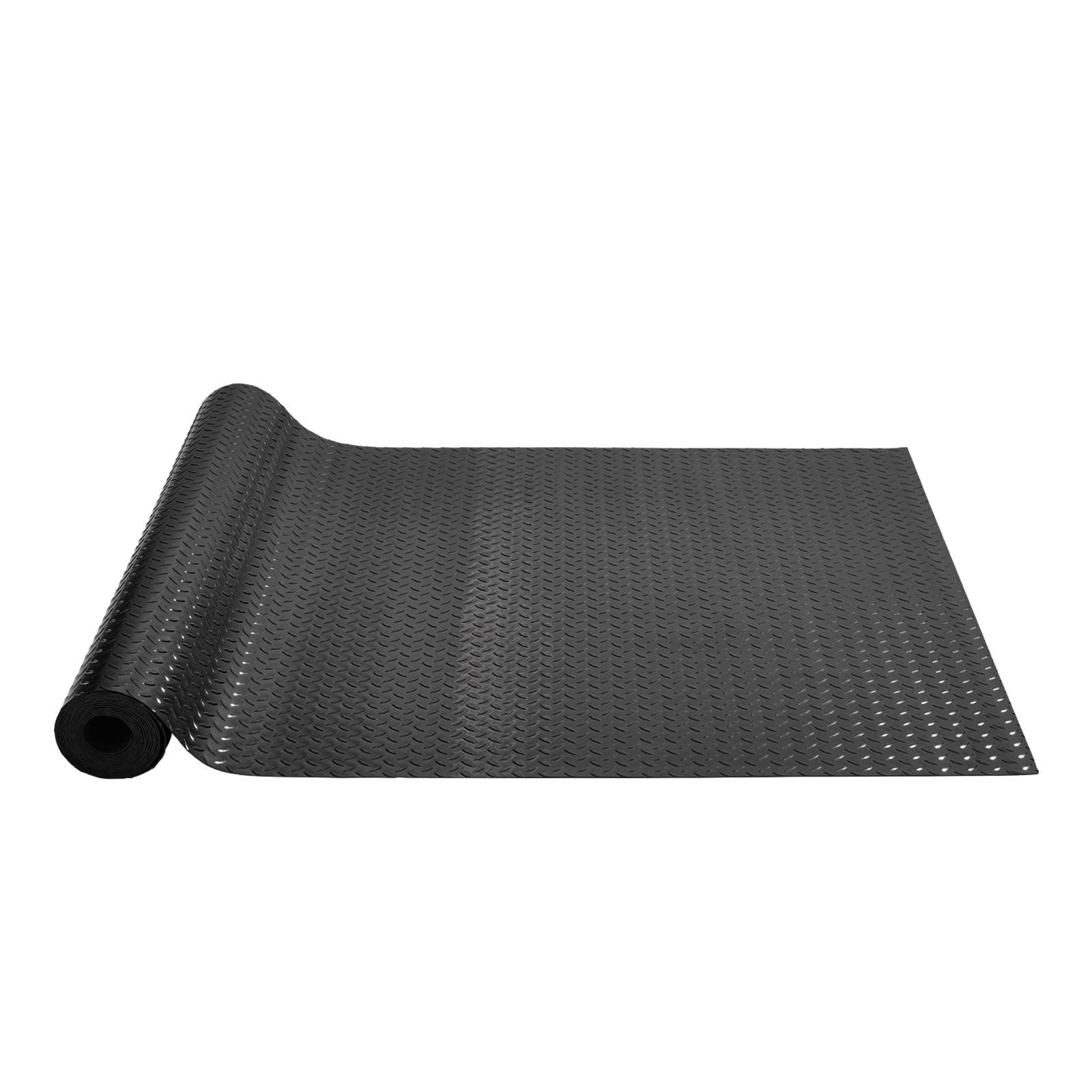 Garage Floor Mats 2 Rolls 14.7 x 3.6 Ft Garage Mat 2.5mm Thickness Black Garage Flooring PVC Garage Mats for Under Car