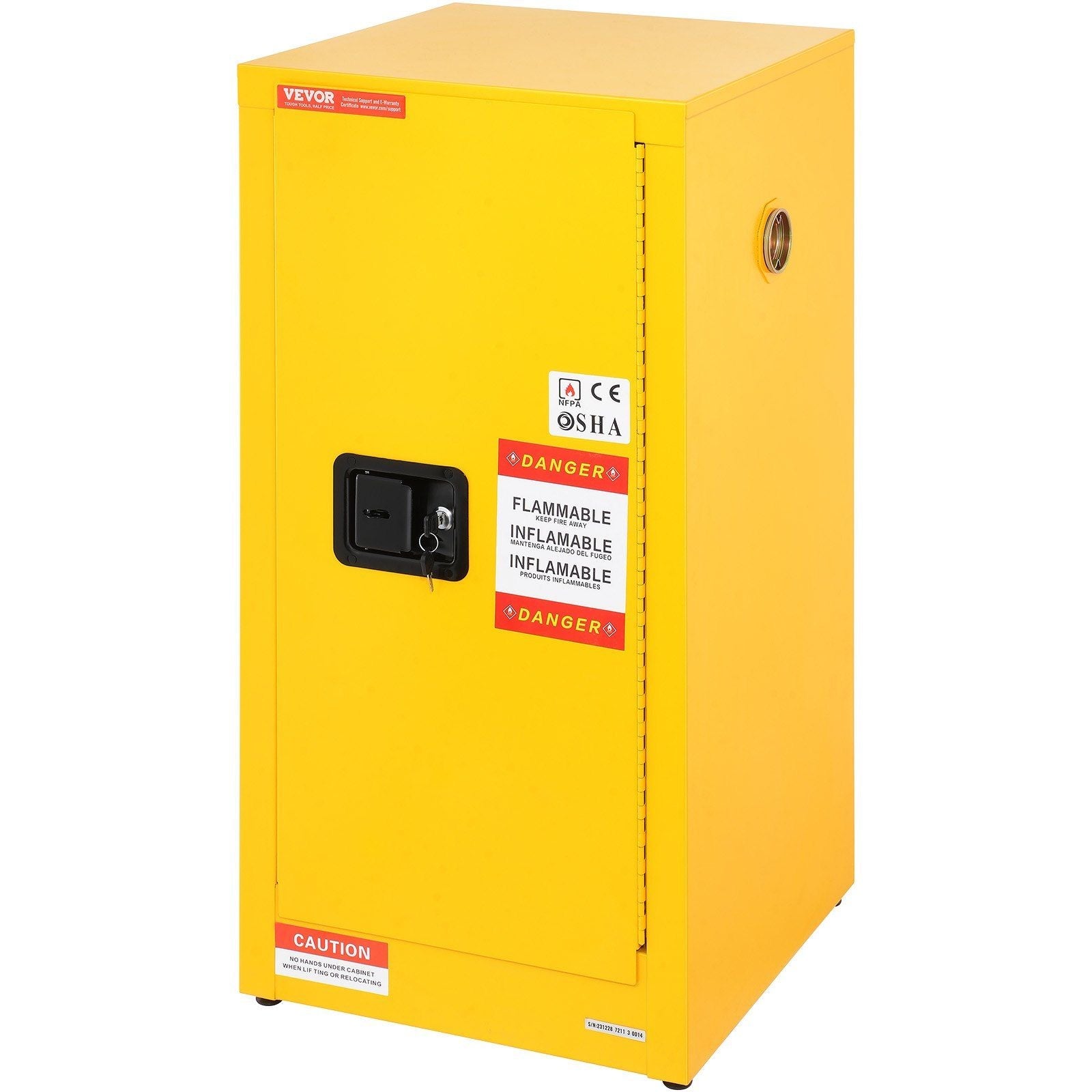 Flammable Cabinet 18.1" x 18.1" x 35.4", Galvanized Steel Safety Cabinet, Adjustable Shelf Flammable Storage Cabinet, for Commercial Industrial and Home Use