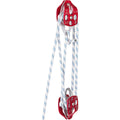 Twin Sheave Block and Tackle 1/2" x 100Ft Twin Sheave Block with Braid Rope 30-35KN 6600-7705LBS Double Pulley Rigging