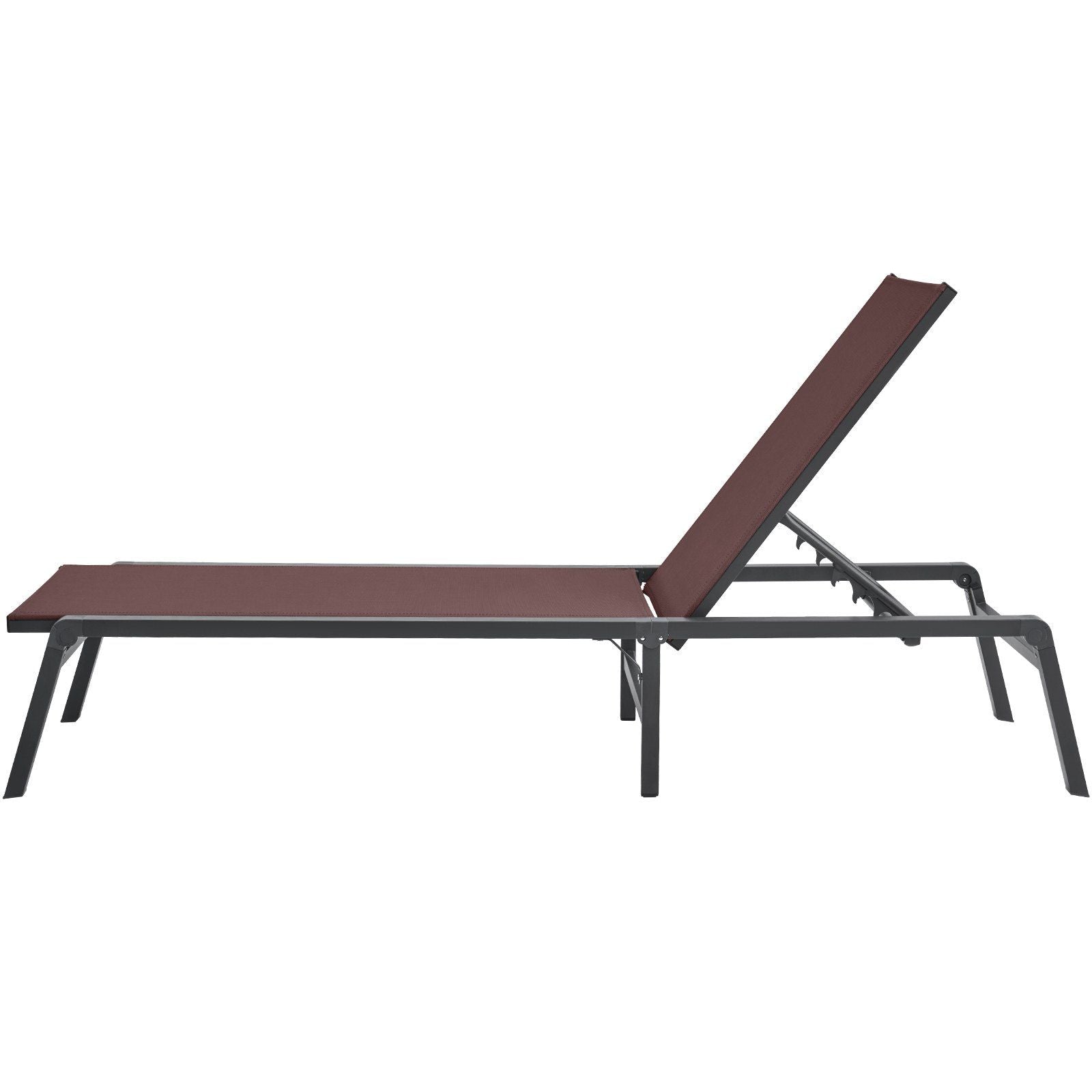 Chaise Lounge Chair Outdoor Patio Lounge Chair with Adjustable 5-Position