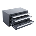 Drill Bit Dispenser Cabinet, Three-Drawer Drill Bit Organizer Cabinet for A to Z, Steel Drill Dispenser Organizer Cabinet with Labels, Stackable Drill Dispenser for Drill Bit Storage