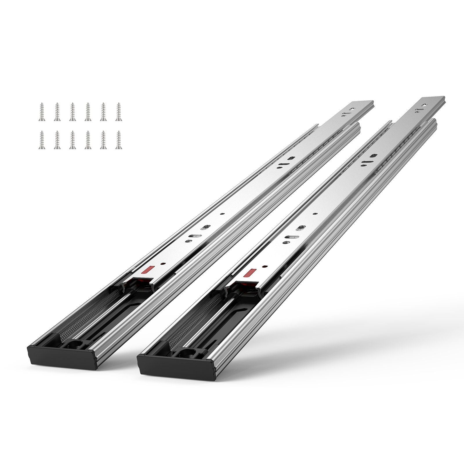 6 Pairs of 18 Inch Drawer Slides Side Mount Rails, Heavy Duty Full Extension Steel Track, Soft-Close Noiseless Guide Glides Cabinet Kitchen Runners with Ball Bearing, 100 Lbs Load Capacity