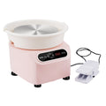 Pottery Wheel, 10 inch Pottery Forming Machine, 350W Electric Wheel for Pottery with Foot Pedal and LCD Touch Screen, Direct Drive Ceramic Wheel with Shaping Tools for DIY Art Craft, Pink