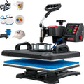 Heat Press, 5 in 1 Heat Press Machine Machine 12x15, Clamshell Sublimation Transfer Printer Fast Heat-up, Digital Precise Temperature Control, Vinyl Heat Press for T-Shirt Plate Mug Cup, 900W