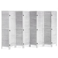 Wood Room Divider, 8 Panel Wood Folding Privacy Screen, 66.9 Inches Tall Indoor Louvered Wooden Partition, Portable Decoration Screen, for Room Separation, Home, Office, Restaurant & Bedroom