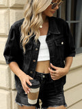 Button Down Washed Denim Jacket