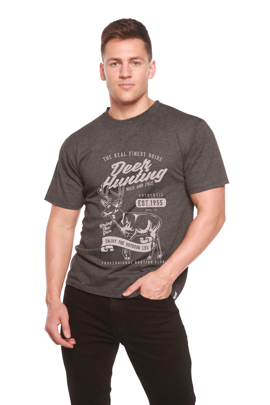 Deer Hunting Men's Bamboo Viscose/Organic Cotton Short Sleeve Graphic T-Shirt