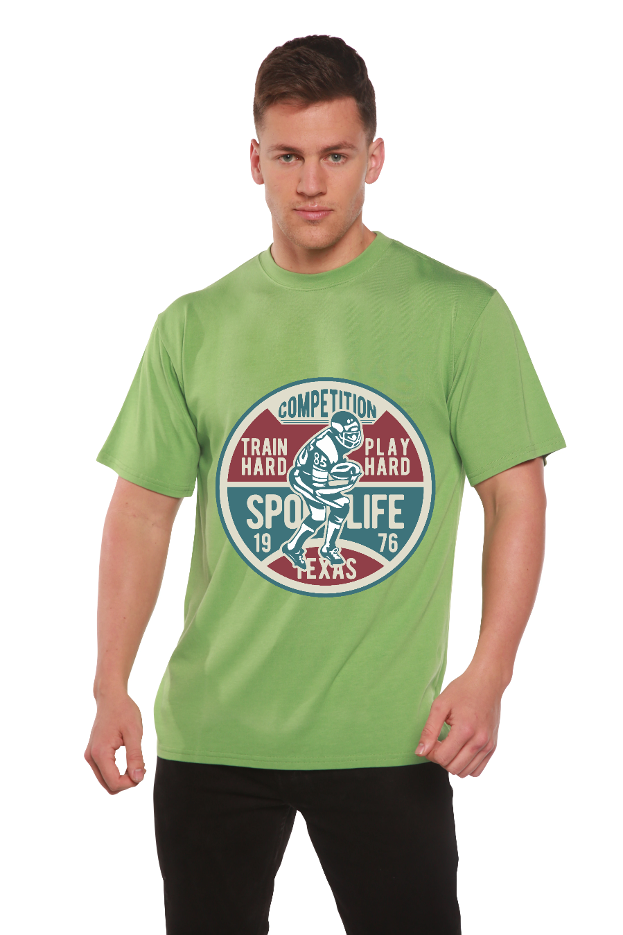 Football Competition Men's Bamboo Viscose/Organic Cotton Short Sleeve Graphic T-Shirt